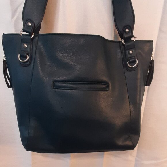 Kenneth Cole Reaction Vintage Tote/Laptop Bag Blue Leather - Picture 3 of 8